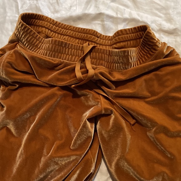 Fabletics velvet pants size large joggers color is light honey - Picture 4 of 4